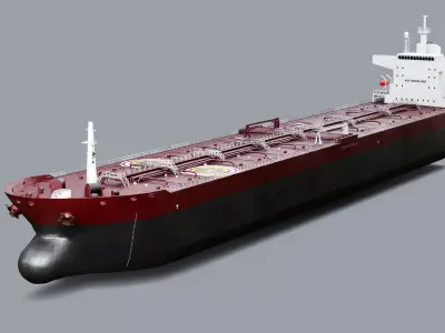Oil Tanker Ship Modern Cargo Vessel Low-poly 3D model