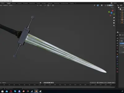 Blender Hi poly Sword 3D model