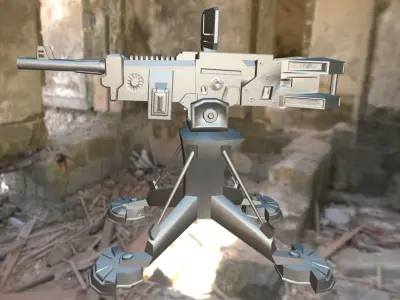 Fixed Machine Gun Free 3D model