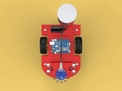 AUTONOMOUS FIRE FIGHTING ROBOT VEHICLE EXTINGUISHER SPRAYER UGV 3D model