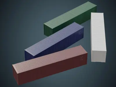 Cargo Container 3A Low-poly 3D model