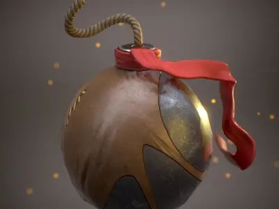 Fantasy bomb ball Low-poly 3D model