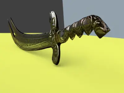 Low Poly Arabic Islamic Religious Shia Sword Zulfiqar Low-poly 3D model