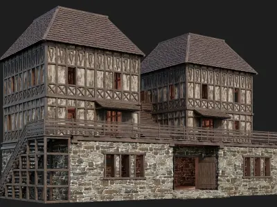 Old Medieval House 4K Textures GameReady 149 Low-poly 3D model