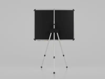 Customizable Metal Greenboard with Stand - Writing Board Low-poly 3D model
