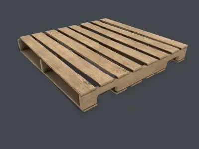 Wooden Pallet Low-poly PBR Free low-poly 3D model
