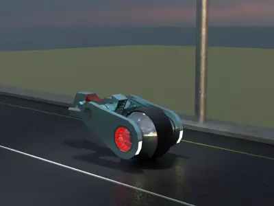 Sci-Fi Monowheel motorcycle Free 3D model