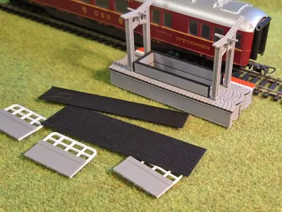 Single Edge Platform Underpass2 1-87 FDM color 3D print model