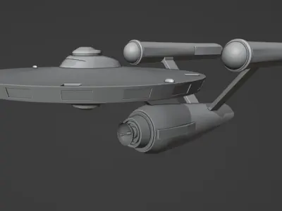Enterprise Style Spaceship Free 3D model