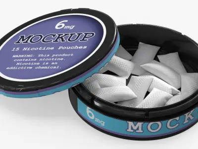 Mockup Nicotine Sachets Can Black 3D model