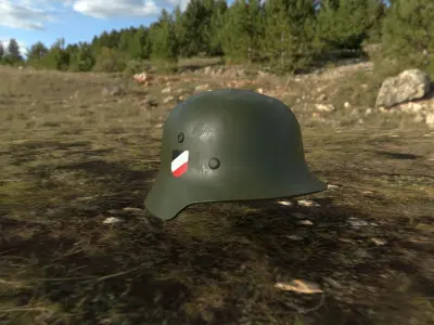 German WW2 Stahlhelm m40 Low-poly 3D model