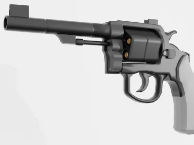 Single Action Revolver Free 3D model