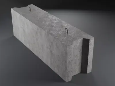 Concerte barrier Low-poly 3D model Free low-poly 3D model