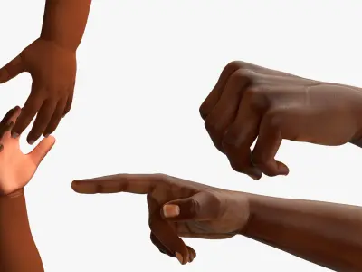  Rigged Afro American Man and Baby Hands Collection 