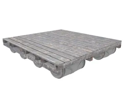 Wooden Raft Low-poly 3D model