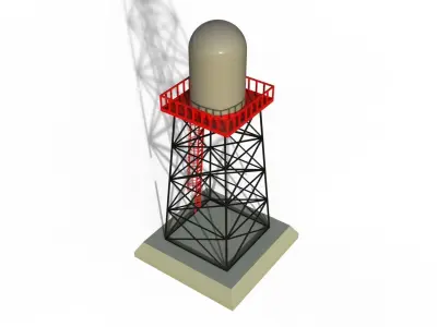 WATER TOWER 01 Low-poly 3D model purchase