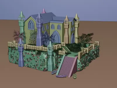 Fantasy Stone Castle 3D model