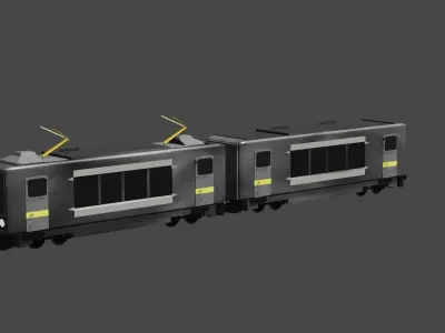 METRO TRAIN WITH COACH 3D model