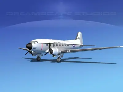 Douglas C-47 Dakota USAF V01 3D model