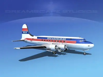 Douglas DC-4 Reeve Aleutian 3D model
