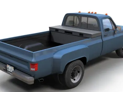 Pickup truck 1ton Low-poly 3D model