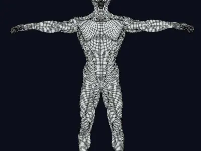 free-mixamo-retextured-model man in futuristic suit Free low-poly 3D model