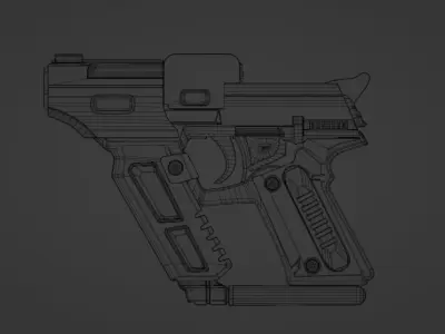 Gun fut 33 Low-poly 3D model