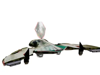 spaceship Low-poly 3D model 6