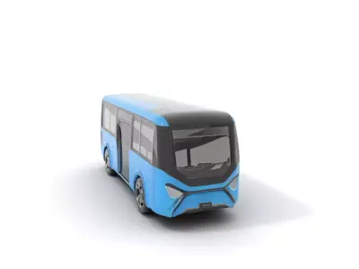 Sleek Blue Bus model pack Low-poly 3D model purchase