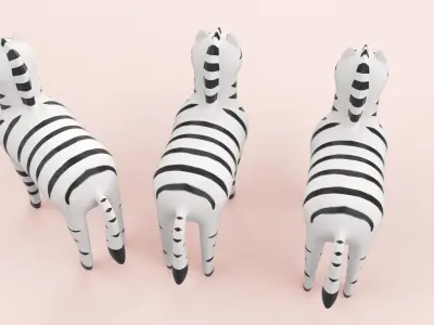 Cartoon Zebra Animal Style Cute Low-poly 3D model