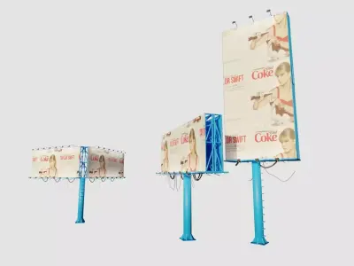 blender procedure billboard generator Low-poly 3D model