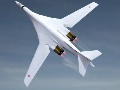 TU160 Low-poly 3D model