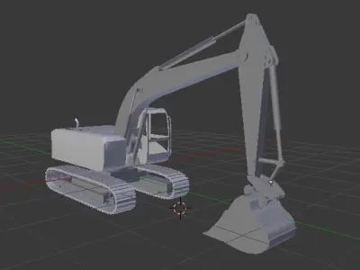 Excavator with tracks 3D model