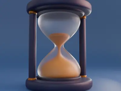 Cartoon Hourglass Low-poly 3D model