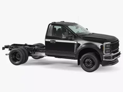Chassis Cab Black Two Doors 3D model