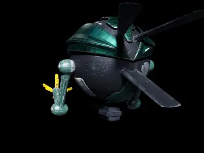 Sci Fi Harvesting Drone Low-poly 3D model