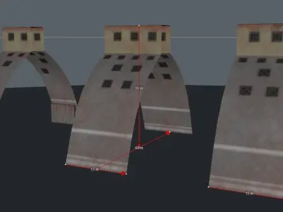 Hall industrial Low-poly 3D model