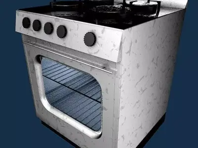 Industrial kitchen cooking unit 3D model