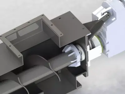 Diameter 277  length 12672 mm Utype Screw Conveyor 3D model