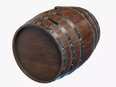 Wooden Barrel 04 3D model