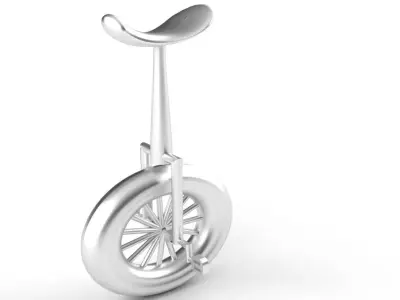 Unicycle 3D Model Sports Outdoors Acrobatic Single Wheel  3D print model