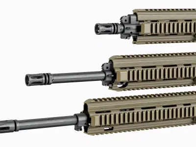 AR 15 Tactical Modular Handguards HK416 Low-poly 3D model