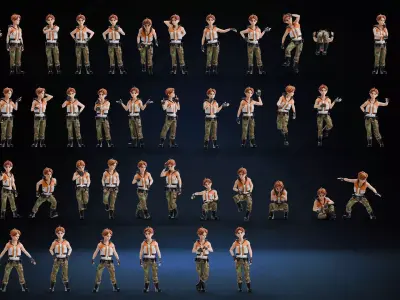 Blaze Carter - Stylized Game Ready Character Low-poly 3D model