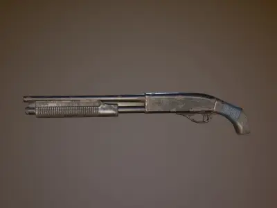 Remington 870 Shotgun Low-poly 3D model