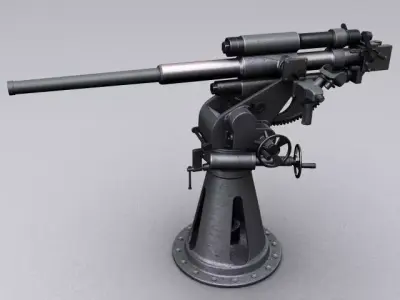 Soviet 45mm Gun 21K 3D model