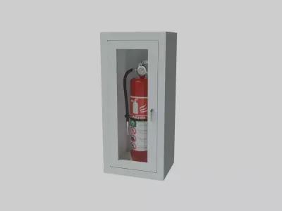 Fire Extinguisher Wall Cabinet - Safety and Emergency Equipment Low-poly 3D model