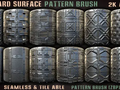 90 Hard Surface Pattern Alpha Brush-vol7 Texture