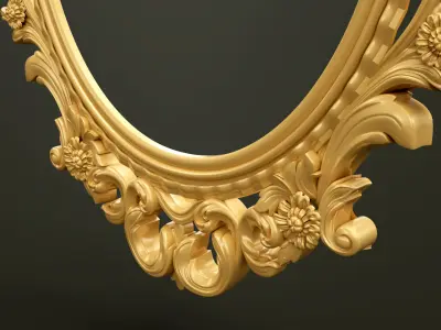 Classic Style Wooden Mirror Frame for CNC 3D model