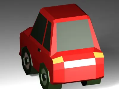 Low Poly Smart Mini Car 3D model Free low-poly 3D model
