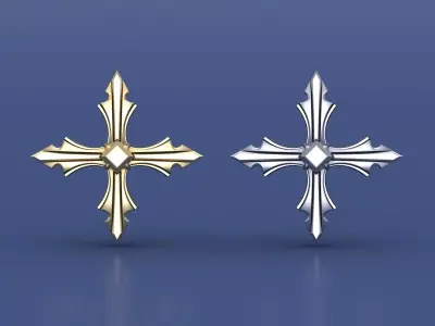 Sparkle 4 pointed Star Trident  Art Model For Jewelry Part  3D print model